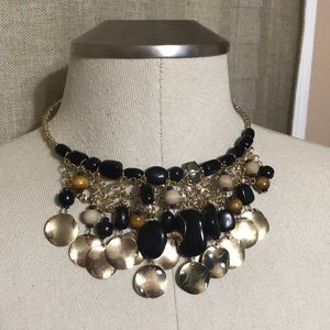 New black with gold necklace